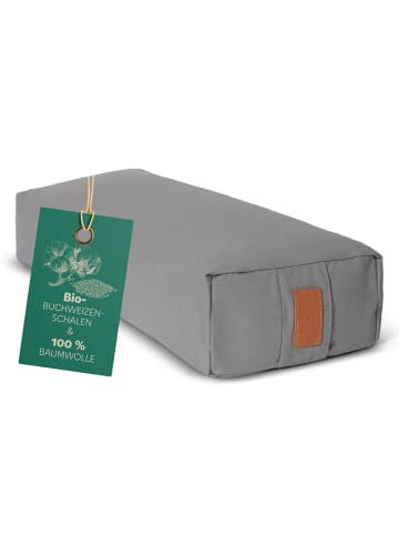 DoYourFitness Yoga-Bolster Paravati gefüllt Buchweizen zementgrau eckig grau