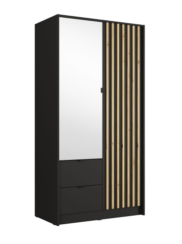 Feldmann-Wohnen Kleiderschrank Katania schwarz / Eiche Artisan 101 / 54,5cm / 200,5cm