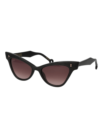 Hally & Son Damen Sonnenbrillen Schmetterling Schwarz