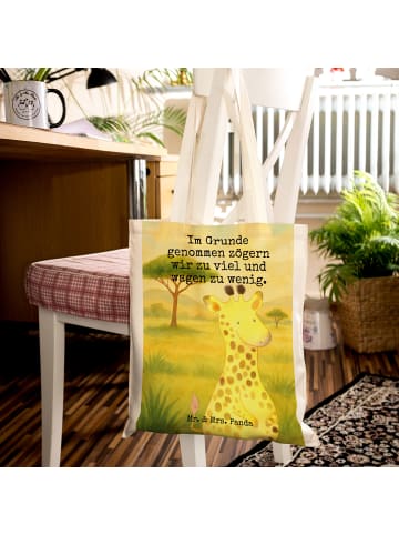 Mr. & Mrs. Panda Tragetasche Giraffe Zufrieden Design mit Spruch in Weiß