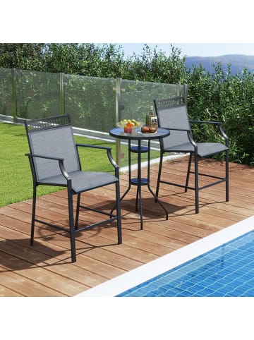 COSTWAY 2er Set Gartenstühle in Blau