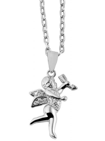 Adeliás Damen Anhänger Engel aus 925 Silber mit Zirkonia in silber