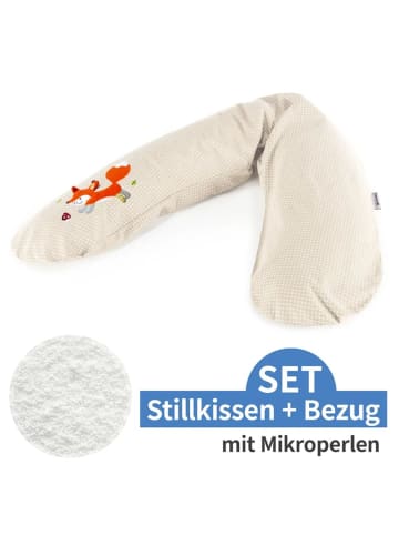 Theraline Stillkissen Das Original mit Mikroperlen-Füllung in beige,motiv