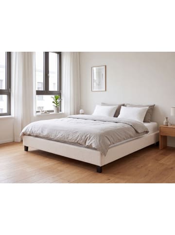 2-tlg Doppelbett ROANNE in Beige/Braun