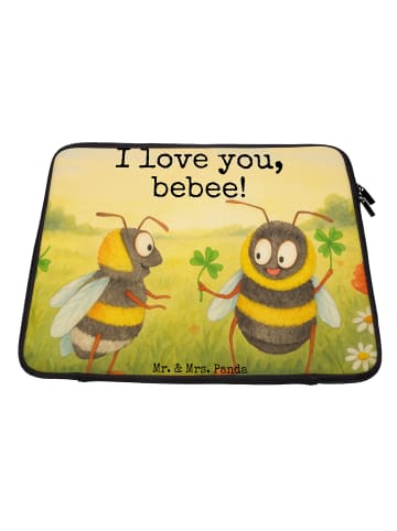 Mr. & Mrs. Panda Laptoptasche Bienen Paar Design mit Spruch in Weiß