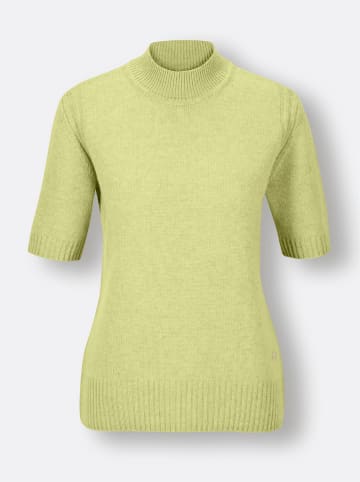 creation L Merino-Kaschmir-Pullover in pistazie-meliert