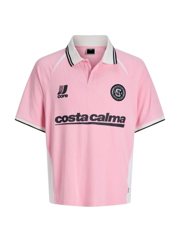 JACK & JONES Junior Hoodie 'Club Ribbed Football' in rosa