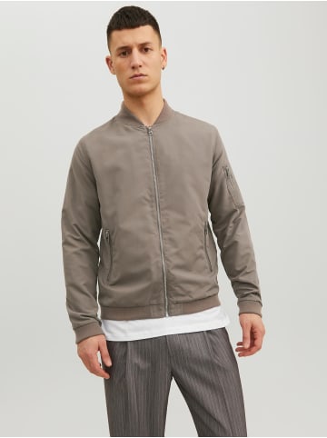 Jack & Jones Leichte Bomber Jacke Übergangs Blouson JJERUSH in Hellgrau