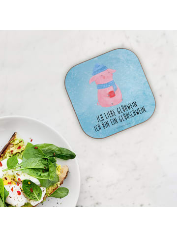 Mr. & Mrs. Panda Untersetzer Tasse Schwein Glühwein mit Spruch in Eisblau