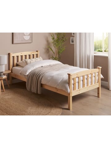 Beliani Einzelbett GIVERNY in Braun - (W) 99 x (H) 83 x (L) 208 cm