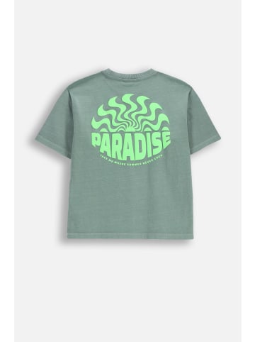 Coccodrillo Baumwoll-T-Shirt mit kurzen Ärmeln in grün