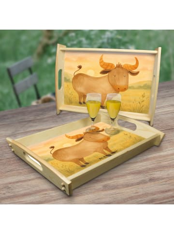Mr. & Mrs. Panda Kaffee Tablett Sternzeichen Stier Design ohne S... in Weiß