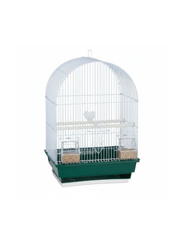 relaxdays Vogelkäfig in Weiß/Grün - (B)34,5 x (H)49,5 x (T)28 cm