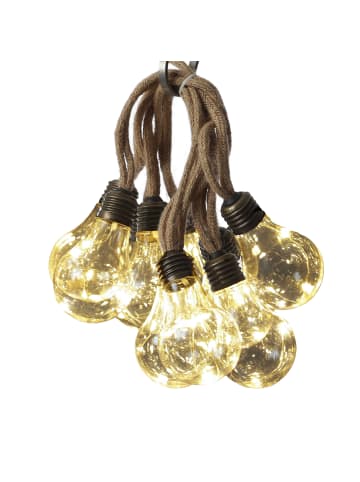 MARELIDA LED Lichterkette Juteseil mit 10 Glühbirnen L: 225cm in transparent