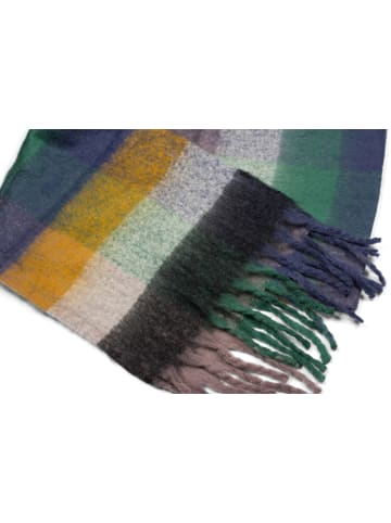 styleBREAKER Strickschal in Blau-Curry-Grün