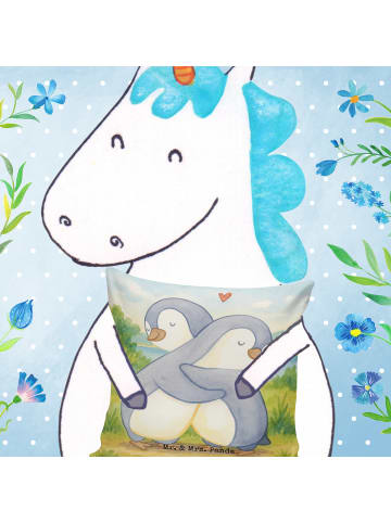 Mr. & Mrs. Panda Deko Kissen Pinguine Kuscheln Design ohne Spruch in Weiß