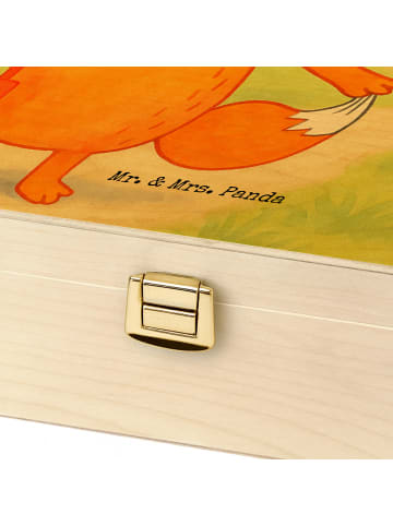 Mr. & Mrs. Panda Holz Teebox Fuchs Laterne Design mit Spruch in Weiß
