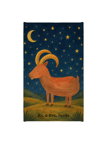 Mr. & Mrs. Panda Handtuch Sternzeichen Steinbock Design ohne Spruch in Weiß