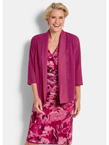 GOLDNER Blaue leichte Jacke mit Schalkragen, Halbarm in pink