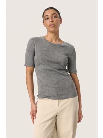 Soaked in Luxury T-shirt SLFauna Slim fit in Grey Melange