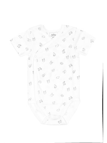 Stellou & friends Wickelbody-Set kurzarm Hunde in grey