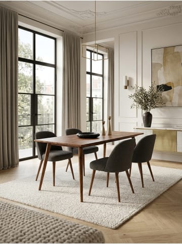 KADIMA DESIGN Massivholz Esstisch im Retro Landhausstil, handgefertigt, Sheesham-Holz