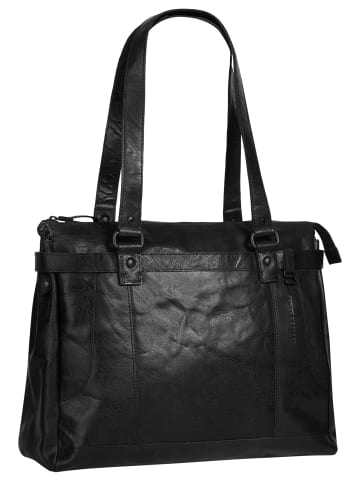 SPIKES & SPARROW Shopper echt Leder in schwarz