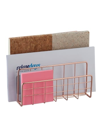 relaxdays Dokumentenhalter in Roségold - (B)17,5 x (H)14 x (T)8 cm