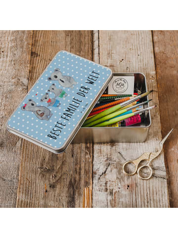 Mr. & Mrs. Panda Dose Koala Familie zwei mit Spruch in Blau Pastell