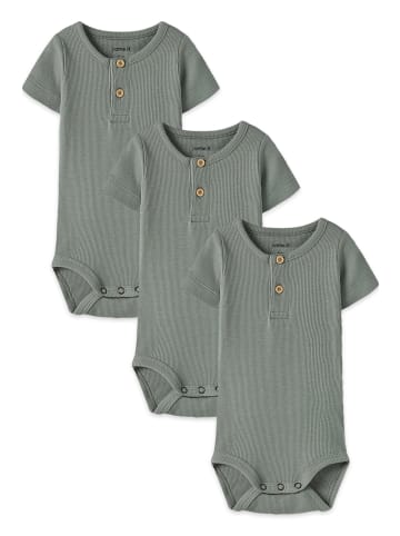 name it Kurzarm Body Druckknöpfen 3er-Set Bequem in Grau-2
