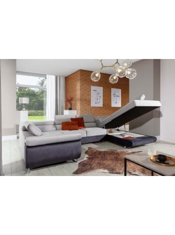 MF Design Lavin Recamiere Rechts in Navyblau -  (L) 340 x (B) 340 x (H) 90 cm