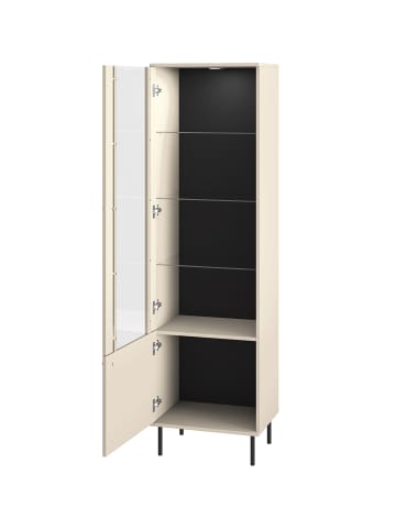 Feldmann-Wohnen Standvitrine Sophie kaschmir matt 55 / 40 / 190cm