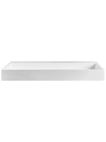 Beliani Waschbecken QUENKO in Weiß - (W) 100 x (H) 12 x (L) 46 cm