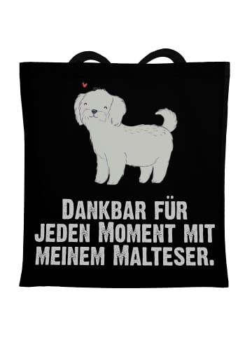 Mr. & Mrs. Panda Tragetasche Malteser Moment mit Spruch in Schwarz