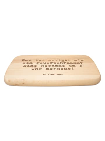 Mr. & Mrs. Panda Schneidebrett Spruch Mutige Hebamme mit Spruch in Transparent