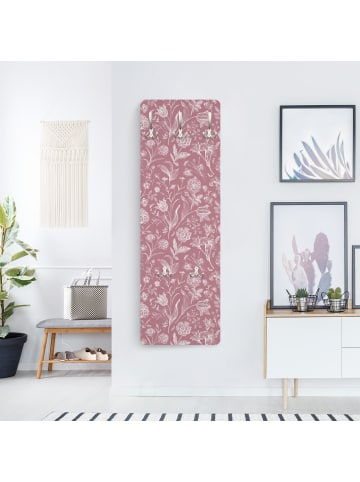 WALLART Garderobe - Blumentanz auf Altrosa in Rosa