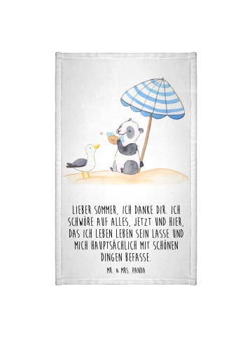 Mr. & Mrs. Panda Gästehandtuch Lieber Sommer mit Spruch in Weiß
