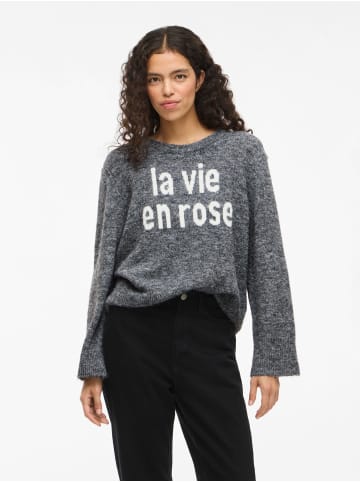 Vila Strickpullover in Medium Grey Melange