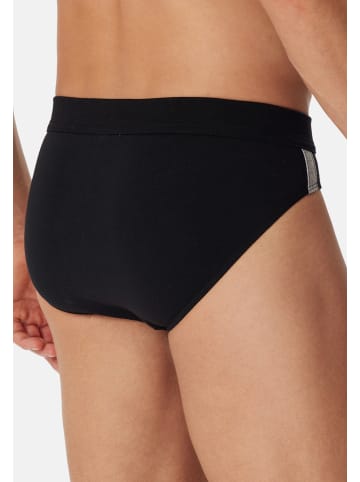 Schiesser Rio Slip / Unterhose 95/5 Stretch - Cotton in Schwarz / blau