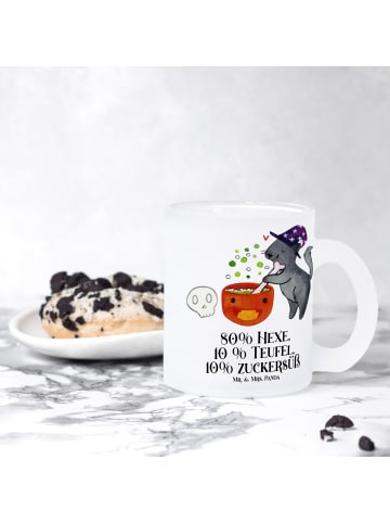 Mr. & Mrs. Panda Glas Kater Hexenkessel mit Spruch in Transparent