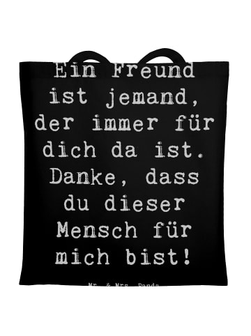 Mr. & Mrs. Panda Shopping Bag Spruch Freund fürs Leben mit Spruch in Schwarz