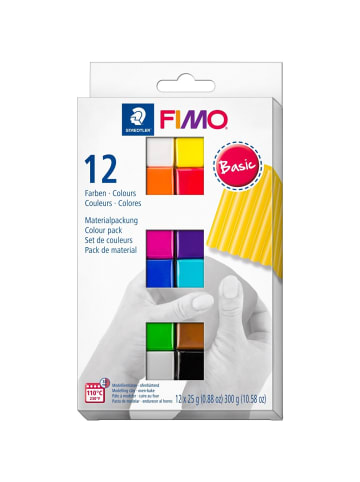 Staedtler Modelliermasse Fimo soft -Basic Colours- farbig sortiert 12x 25g