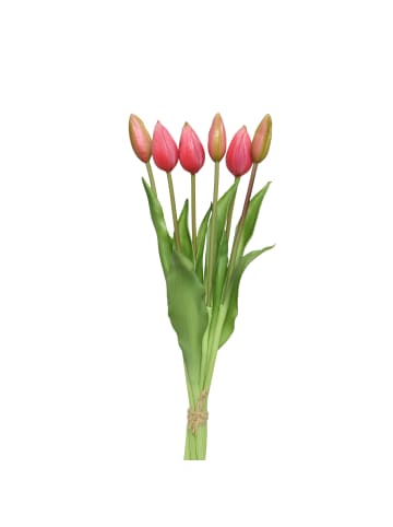 MARELIDA Tulpenbund mit 6 Blüten in rosa - H: 40cm