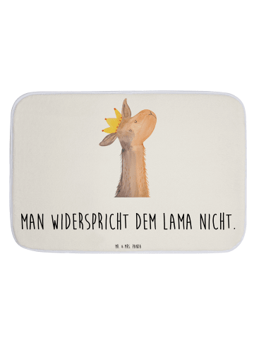 Mr. & Mrs. Panda Badematte Lamakopf König mit Spruch in Weiß