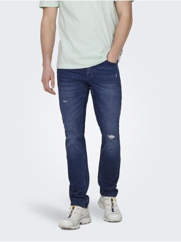 ONLY & SONS Slim Fit Jeans in Dark Blue Denim