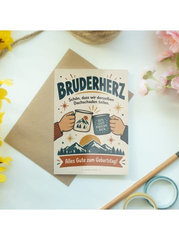 Mr. & Mrs. Panda Geburtstagskarte Hände verbunden Design mit Spruch in Weiß