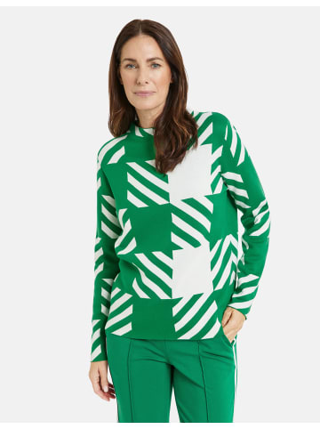 Gerry Weber Pullover Langarm Turtle in vibr. gree/offw.check jacquard