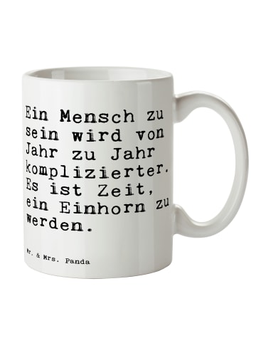 Mr. & Mrs. Panda Mug Ein Mensch zu sein... mit Spruch in Weiß