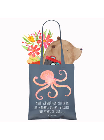 Mr. & Mrs. Panda Umhängetasche Tintenfisch mit Spruch in Indigo Blue
