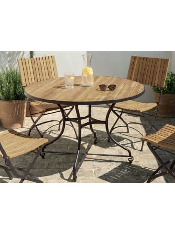Beliani Esstisch LASCARI in Braun/Schwarz - (W) 120 x (H) 74 x (L) 120 cm